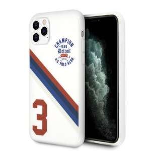 U.S. Polo Assn. iPhone 11 Pro Max telefontok, fehér kék és piros csíkokkal és 3-as számmal, védőtok iPhone 11 Pro Max-hoz - Apple Telefontok
