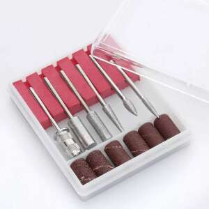 12 részes gyémántporos csiszoló és reszelő készlet körömcsiszoló géphez - Műköröm csiszológép kiegészítő