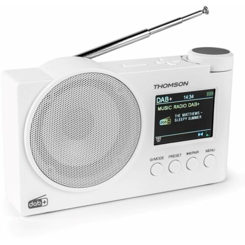 Thomson RT400DABBTWH, DAB+, FM, Bluetooth, AUX-IN, 3.5 mm, USB, LED, 1500 mAh, Fehér, Bluetooth Radio 164236344 - Thomson