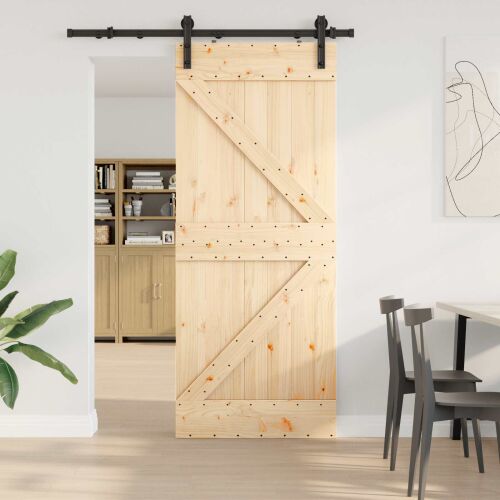 vidaXL Csúszó ajtó NARVIK 85 x 210 cm (152,5 cm) Természetes és Fekete 164778983 - Tolóajtó