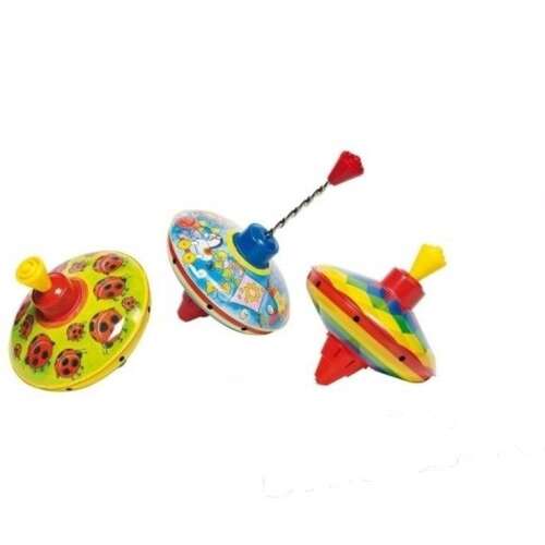 Goki Tiribombă din tablă, buburuză, colorată, metalică, jucărie rotativă pentru copii