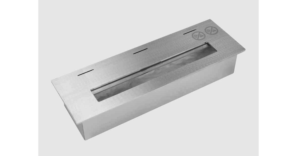 Arzator cu bioetanol / Semineu pe bioetanol INSERT 310 mm, 10 x 31 x 6 cm, rezervor de 0,9 litri, 1,2 kW, oțel inoxidabil, cu pietricele decorative albe, stingător si pâlnie pentru turnarea biocombustibilului în rezervor! 160437261