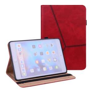 Red leather-look iPad mini 6 case with stand, flip cover, side opening, card holder, distressed leather look, Apple Pencil holder - Apple Tablet Case