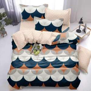 Sunrise 3 részes ágyneműhuzat szett geometrikus mintával kék, narancs és fehér színben - Ágynemű - ifjúsági és felnőtt