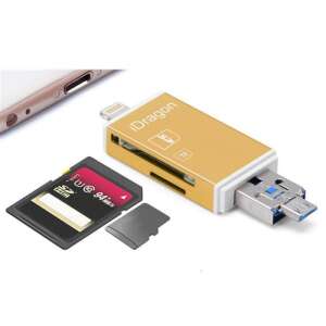 MicroSD SDHC SD TF Kártyaolvasó Iphone/Ipad (lightning), MicroUSB csatlakozókkal 73674837 