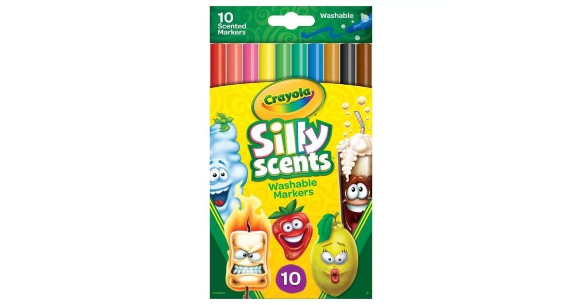  Crayola Silly Scents Washable Scented Markers, 10