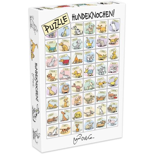 Hundeknochen puzzle 1000 darabos, Andrzej Mleczka kutya illusztrációival. - Puzzle és kirakó