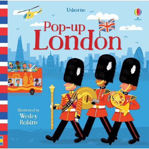 Usborne Pop-up London gyerekkönyv borítója londoni őrökkel és nevezetességekkel - Képeskönyv és lapozó