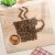 Decorative glass kitchen cutting board coffee bean mug and cookies