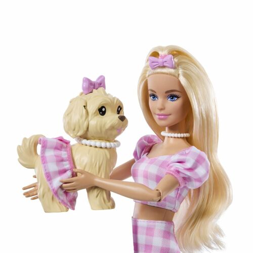 BARBIE TWINNING LOOKS SZETT Szőke Barbie baba és kutya kiegészítőkkel 173638599 - Figura