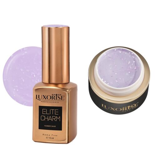 LUXORISE Lilac Dream köröm gél szett rubber base és építő zselével a professzionális manikűrért - Műköröm alapozó és fedő zselé