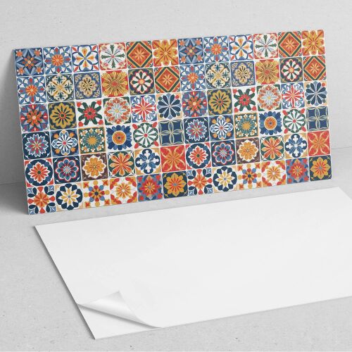 Dekoratív öntapadós vinil panel mozaik csempe mintával, 100x50 cm, közelkép - Falpanel és falmatrica