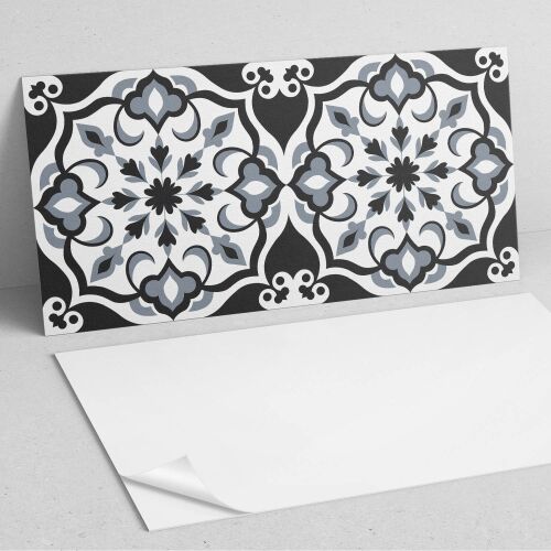 Dekoratív falpanel virágmintával, 100x50 cm. Öntapadós csempe hatású panel. - Falpanel és falmatrica