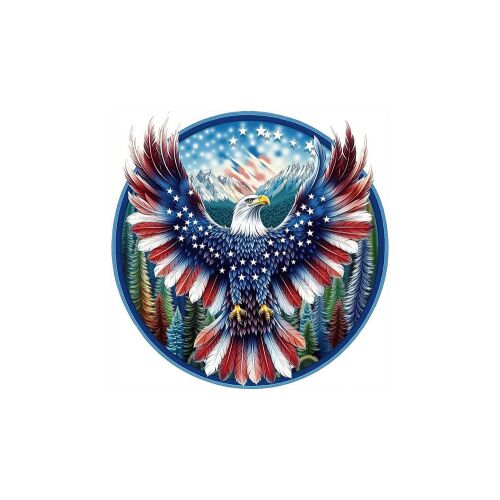 Részletes illusztráció egy amerikai sasos puzzle-ről, tökéletes puzzle rajongóknak 