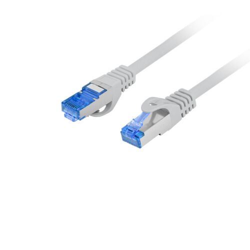 Lanberg S/FTP CAT6a Patch kábel 10m Szürke, szögletes nézet - Lanberg
