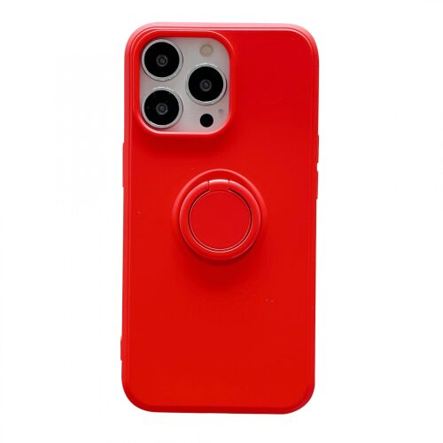 Flippy kompatibilis védőtok az Apple iPhone 13 Pro Max számára, Liquid Silicone Ring forgatható tartóval, piros 162053463 - Telefon