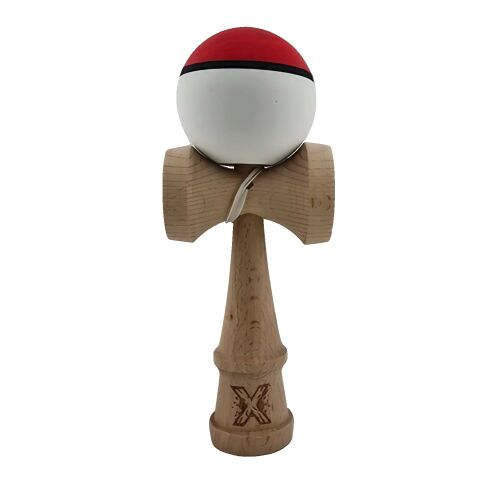 Kendama X Original, Professzionális, Flippy, Fából, Gumifogás, 18 cm, Piros/Fehér