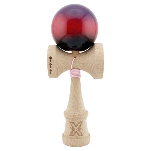 Kendama X Original, Profi, Flippy, Nagy Csészék V2, Szuper Ragadós Nagy Csészék, Fémcsapágy 55 cm-es zsinórral, Lila/Piros/Fekete 183200586 - Kendama