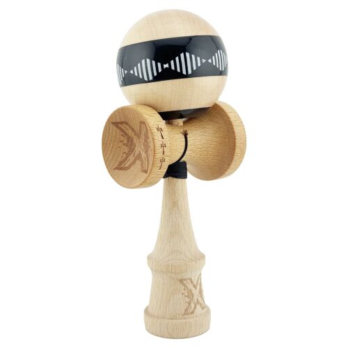 Kendama X FREQUENCY Original, Professzionális, Flippy, Big Cups V2, Super Sticky Nagy Kupákkal, Fém Csapágy, 18 cm-es Fából, 55 cm-es Zsinórral, Fekete/Barna 162369616 - Kendama