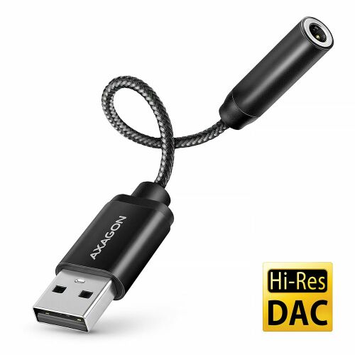 AXAGON ADA-HA USB-A Hi-Res DAC audio adapter fehér háttérrel - USB átalakító