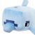 Közelkép a Minecraft Delfin plüss részleteiről, Minecraft termék, kék delfin