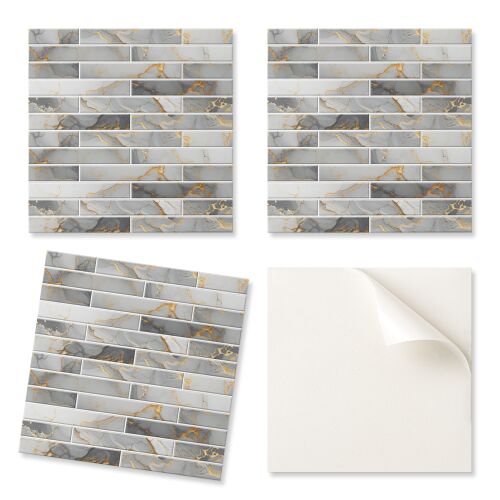 Vinyl csempe csomag motívummal konyhába és nappaliba, elegáns márványmintával, 4x50x50 cm 161311213 - Csempematrica