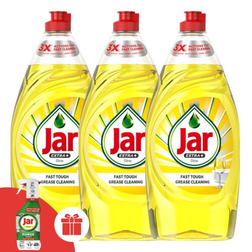 Jar Extra+ Mosogatószer Citrus 3x900ml + Ajándék Jar 3in1 Power Spray Lemon 500ml 161337021 - Kézi mosogatószer