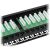 Közelkép az RJ-45 PP-48/RJ/C Cat5e Patch Panel Krone csatlakozóiról