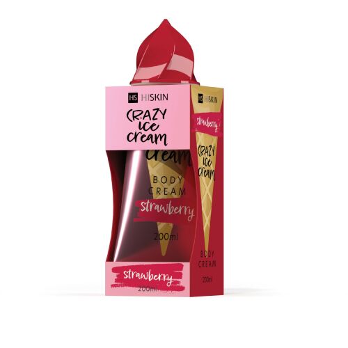 HISKIN Crazy Ice Cream Eper testápoló krém 200ml csomagolásban - Testápoló krém