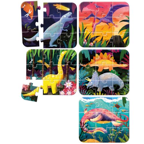 CzuCzu Fantasztikus Dinoszauruszok puzzle darabok, 5 különböző dinoszaurusz kép - Puzzle és kirakó