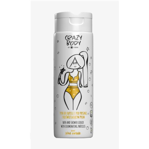 HISKIN Crazy Body pina colada fürdő és tusfürdő világító részecskékkel - Tusfürdő