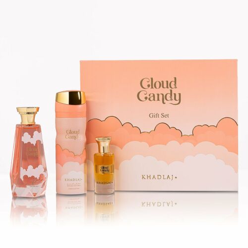 Khadlaj Cloud Candy parfüm ajándékszett nőknek: Extrait de Parfum, Testpermet, Koncentrált Parfümolaj 