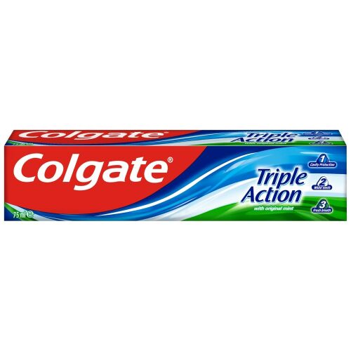 Colgate Triple Action Original Menta fogkrém 75ml, fogszuvasodás elleni védelem, fehérítés, friss lehelet - Fogkrém