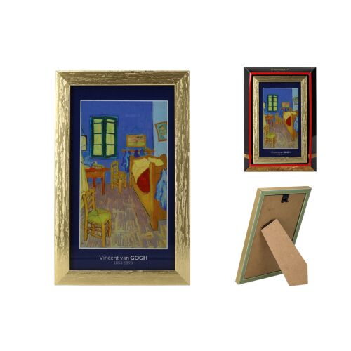 Carmani keretezett műnyomat Van Gogh 'Hálószoba Arles-ban' képével, több nézet. - Képkeret