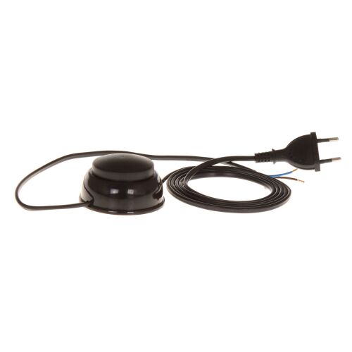 Csatlakozókábel lábkapcsolóval PWN-2 3m 2x0,75 mm² lapos csatlakozódugóval 250V 16A fekete W-10150 162065005 - Tápkábel