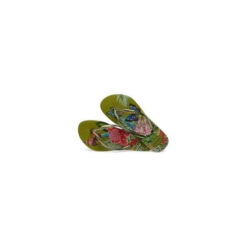Havaianas Gyerek virágmintás papucs, lány méret 33-34, olívazöld - Gyerek papucs
