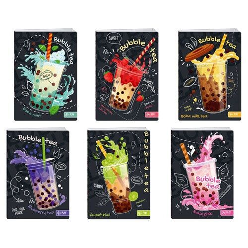 Statovac Play Bubble Tea A5 vonalas füzet, 50 lapos, különböző minták - Füzet