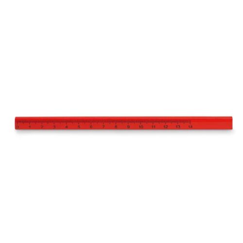 Ácsceruza vonalzóval, 14 cm-es ácsceruza faipari és építőipari munkákhoz - Ácsceruza