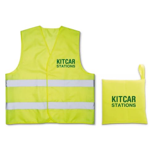 Kitcar Stations láthatósági mellény fényvisszaverő csíkokkal és tárolózsákkal - Láthatósági ruházat