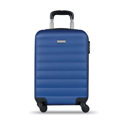 Kék 20 inches kerekes bőrönd biztonsági zárral és négy forgó kerékkel - Bőrönd