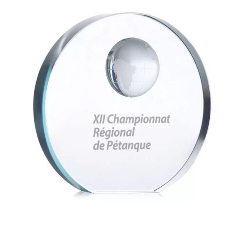 Gravírozott üveg földgömb trófea, XII Championnat Régional de Pétanque díj - Díj és serleg