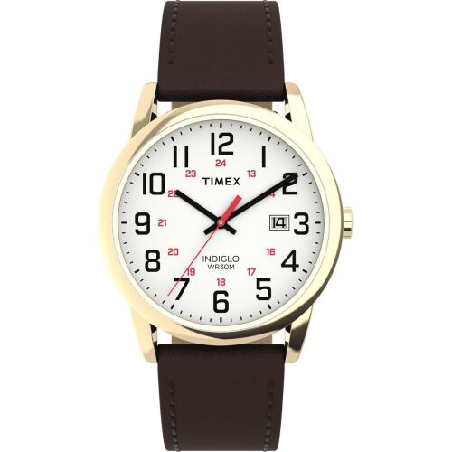 Timex Easy Reader Classic férfi karóra TW2Y12700 barna bőrszíjjal és arany tokkal - Timex