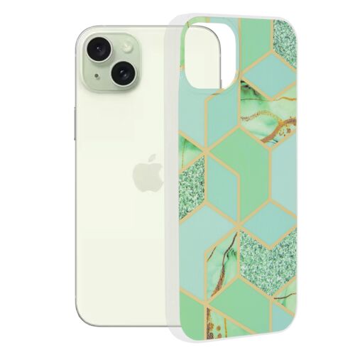 Techsuit Marble Series tok iPhone 15 Plushoz – Hex zöld 161690280 