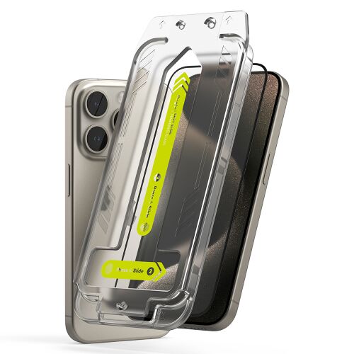 Ringke Easy Slide edzett üveg (2 db) - iPhone 15 Pro Max - Átlátszó 161716151 - Kijelzővédő fólia