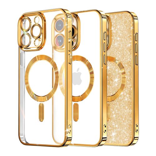 Techsuit Luxury Glitter MagSafe tok iPhone 16 Pro – arany 161721960 