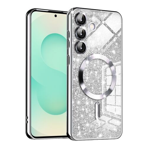 Techsuit Luxury Glitter MagSafe tok Samsung Galaxy S25 Plus – ezüst 161725042 - Telefon