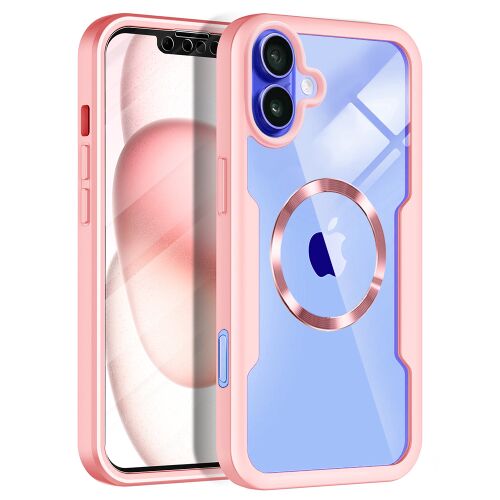 Techsuit ColorVerse 360 MagSafe tok iPhone 16-hoz – rózsaszín