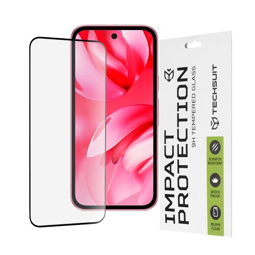 Techsuit 111D Full Glue edzett üveg Google Pixel 9a – fekete 161744145 - Kijelzővédő fólia