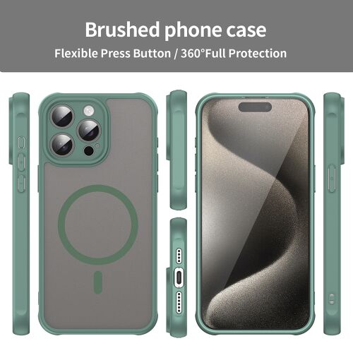 Techsuit – HaloFrost II MagSafe védőtok iPhone 15 Pro-hoz – zöld 161749928 