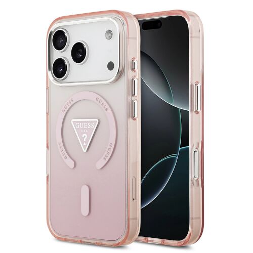 Guess - IML Gradient Triangle Logo MagSafe tok iPhone 17 Pro-hoz - rózsaszín 161769059 - Telefontok
